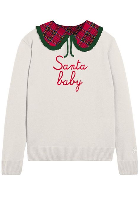 Pull con scritta SAINT BARTH | ALB001 ALBA JR02230I SANTA BABY TARTAN 10EMB